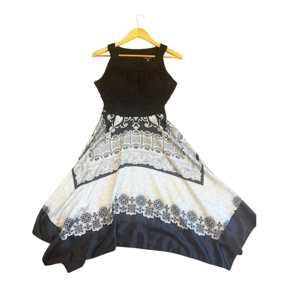 Signature Black and White Asymmetrical High-Low Sundress